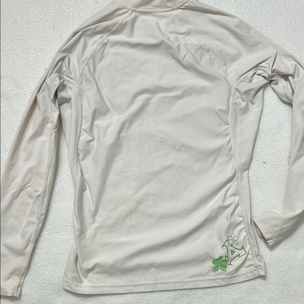 Women's Cream rash guard shirt 12 - Picture 2 of 3